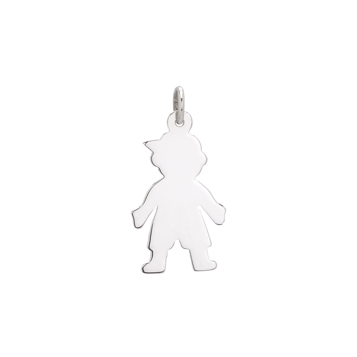 BOY FIGURE PENDANT K18 WHITE GOLD