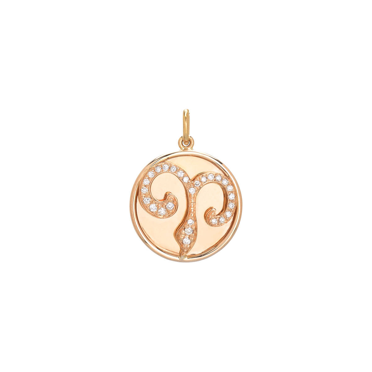 ARIES DIAMOND PENDANT K18 ROSE GOLD