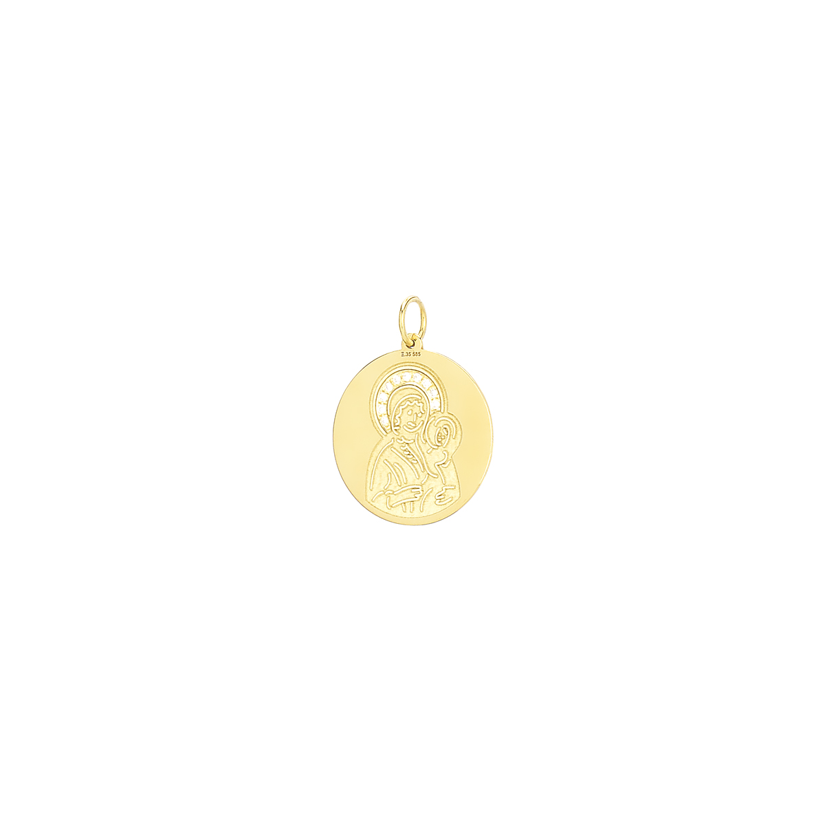 YELLOW GOLD MADONNA TAG DIAMOND PENDANT