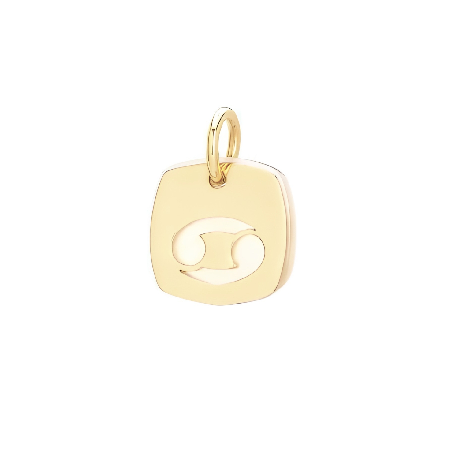 18K GOLD CANCER ZODIAC PENDANT WITH MOTHER OF PEARL