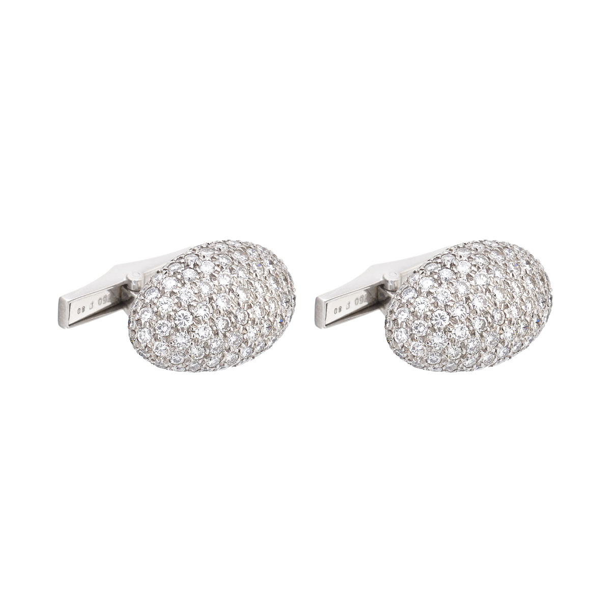 DIAMOND CUFFLINKS 18K WHITE GOLD