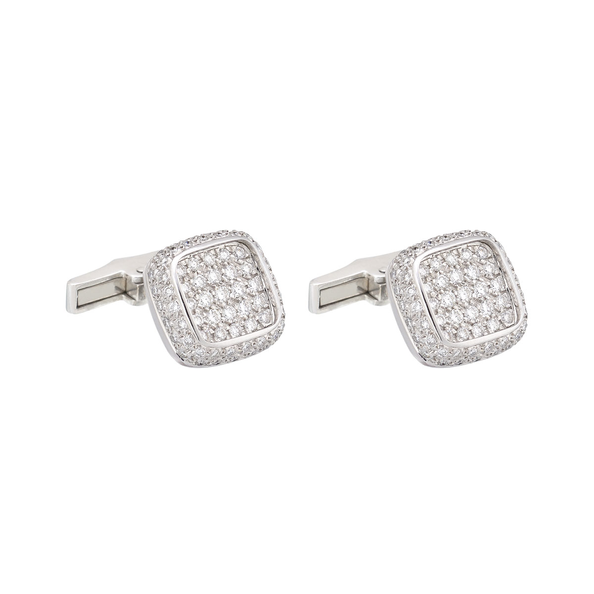 DIAMOND CUFFLINKS 18K WHITE GOLD
