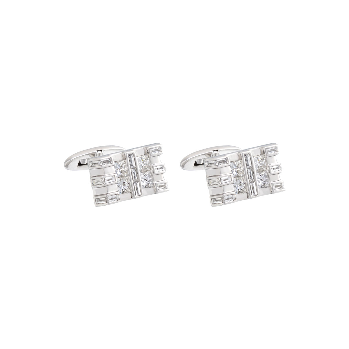 DIAMOND CUFFLINKS 18K WHITE GOLD
