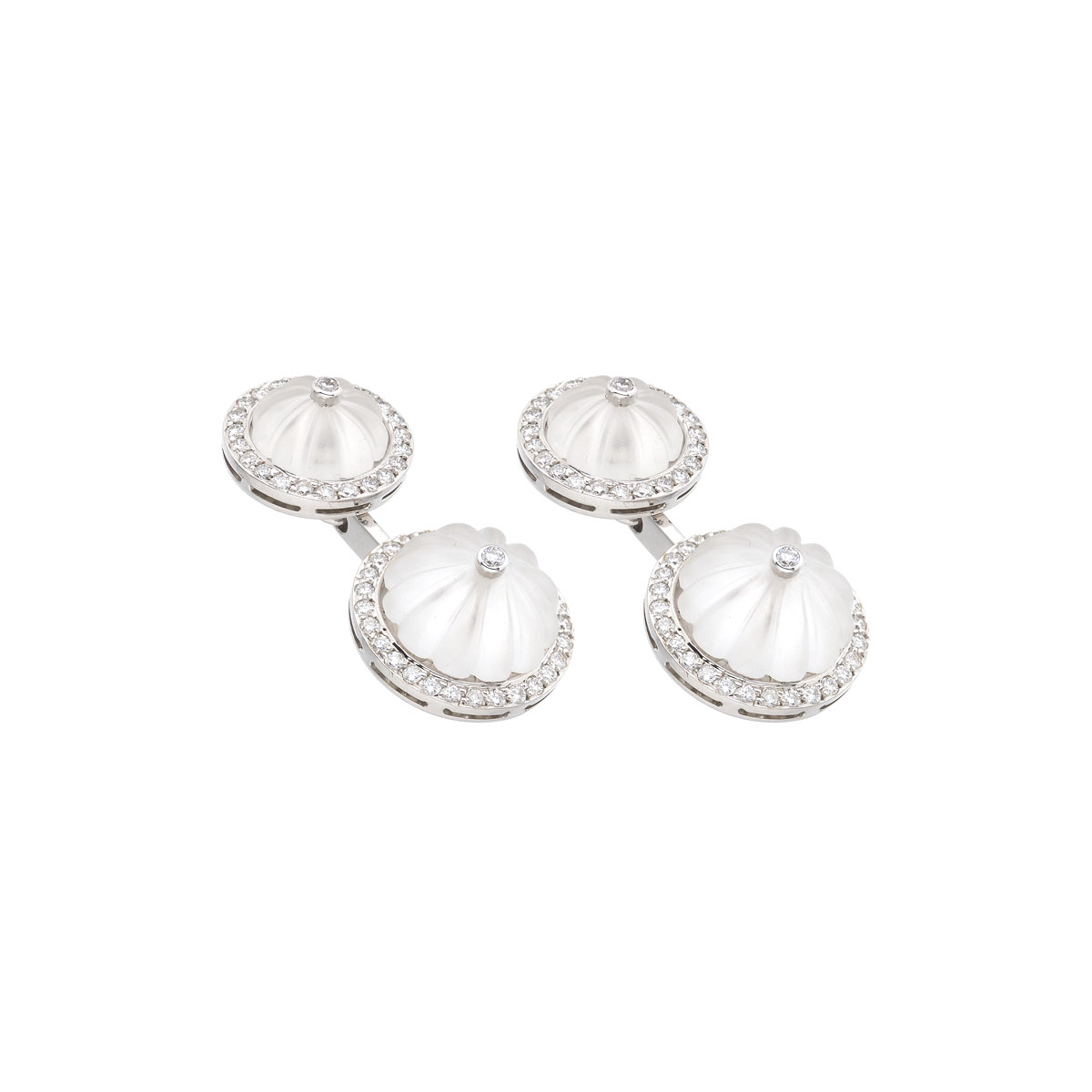 DIAMOND CUFFLINKS 18K WHITE GOLD