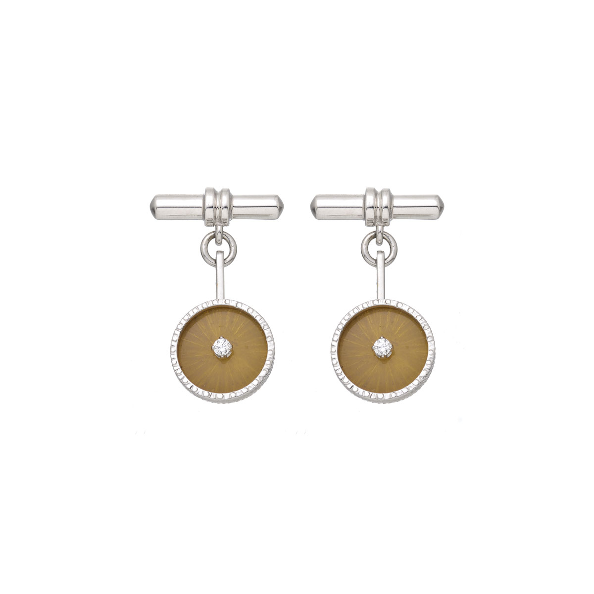 DIAMOND CUFFLINKS 18K WHITE GOLD