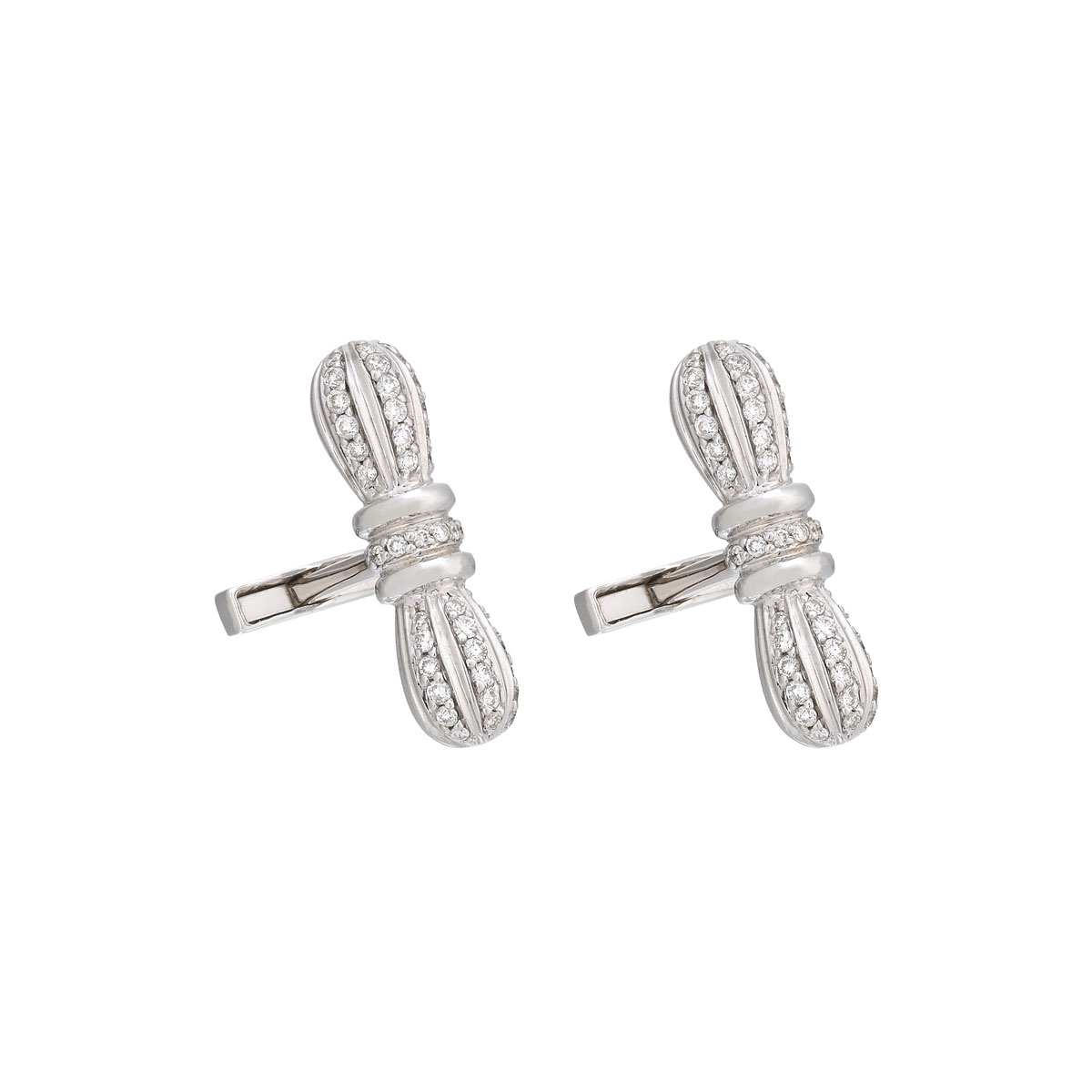 DIAMOND CUFFLINKS 18K WHITE GOLD