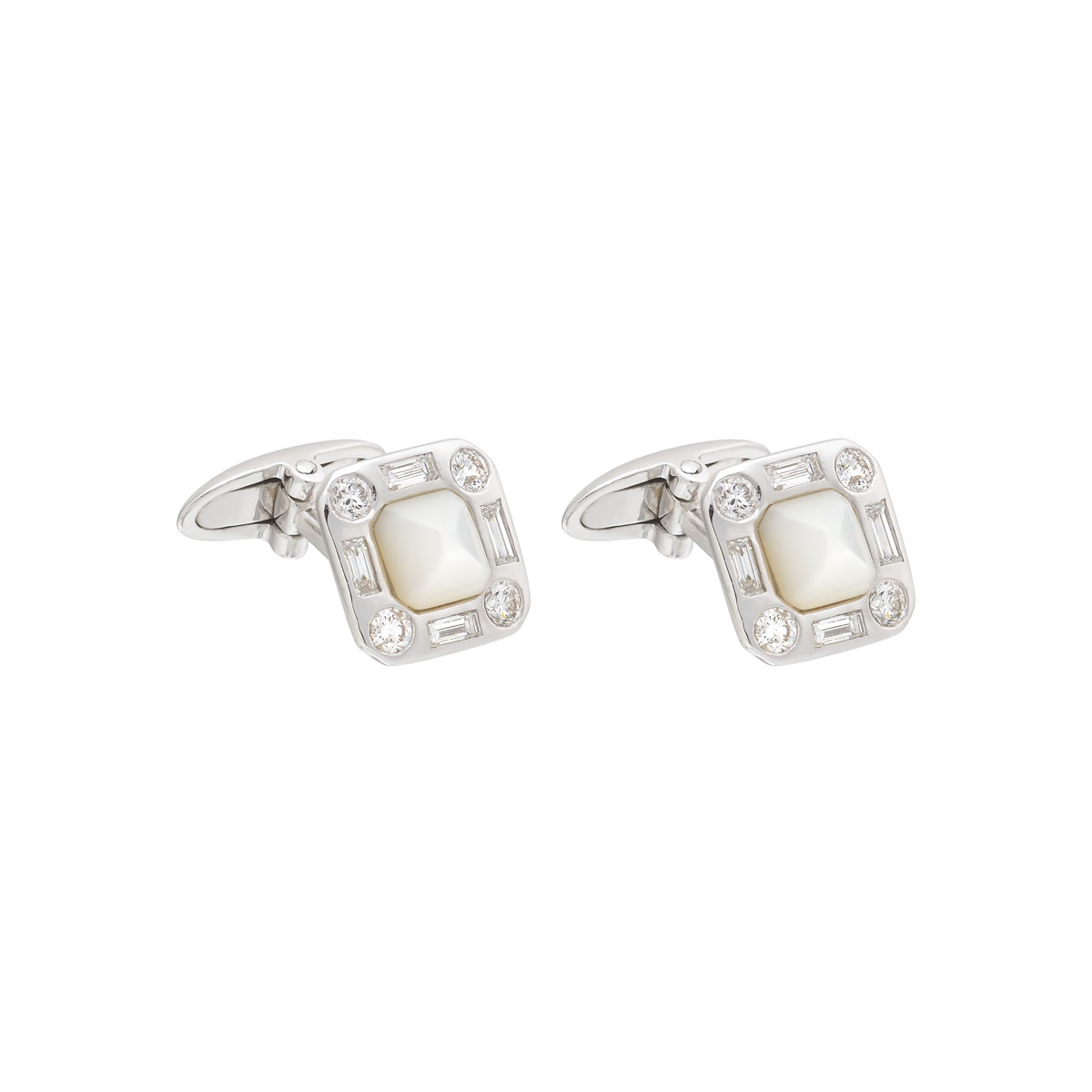 DIAMOND CUFFLINKS 18K WHITE GOLD