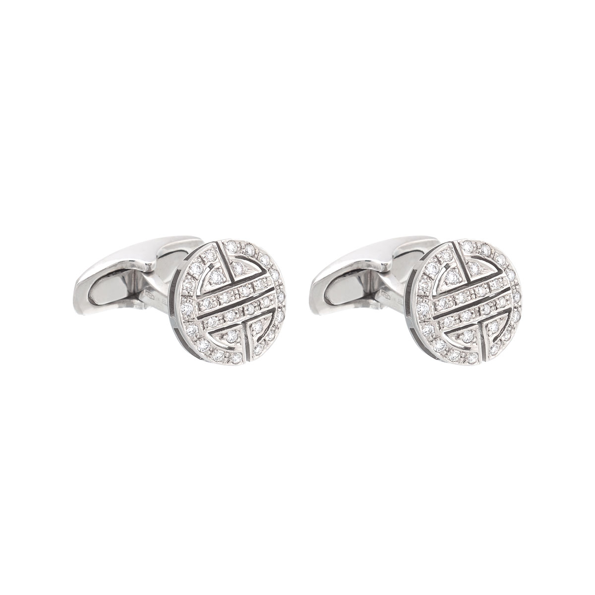 DIAMOND CUFFLINKS 18K WHITE GOLD