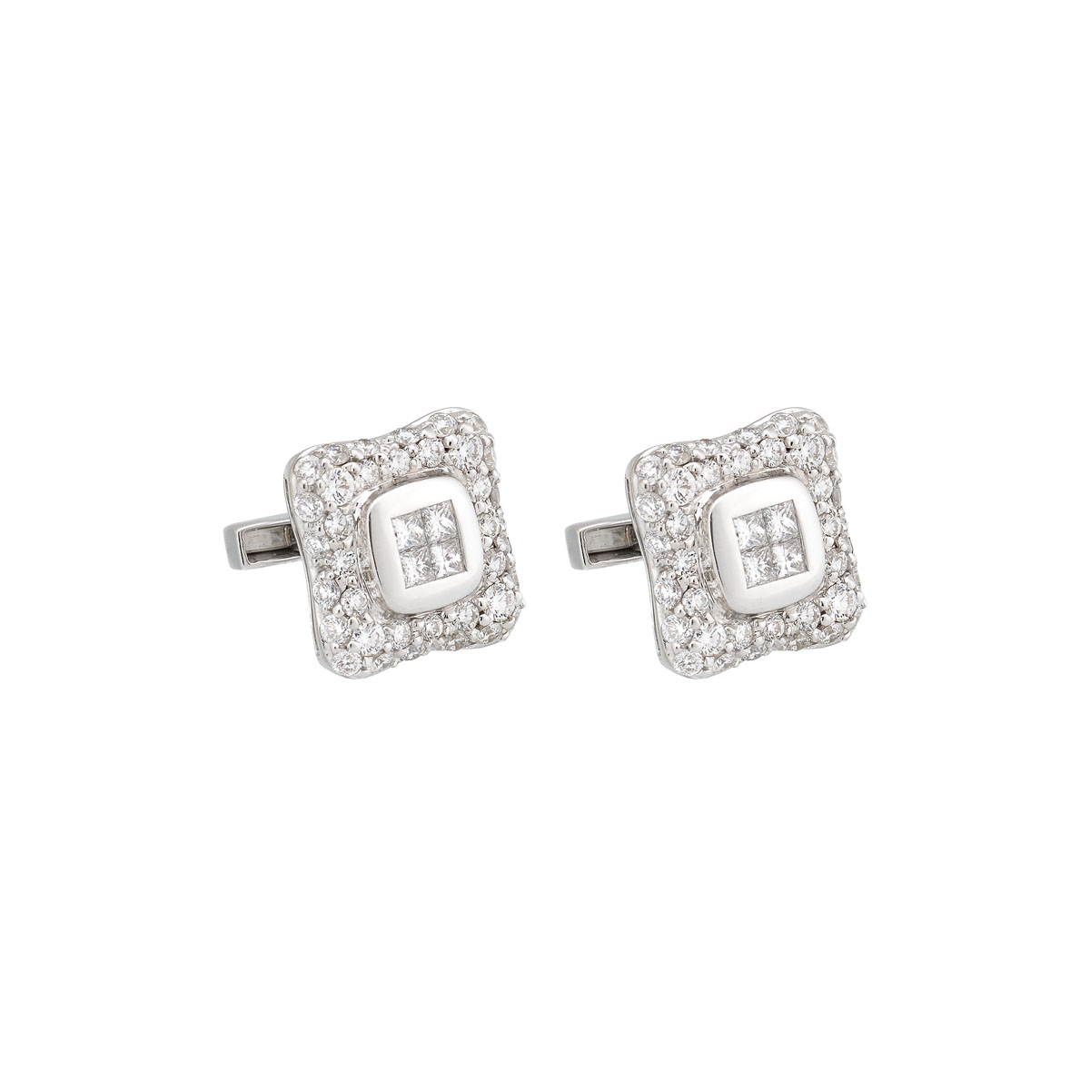 DIAMOND CUFFLINKS 18K WHITE GOLD