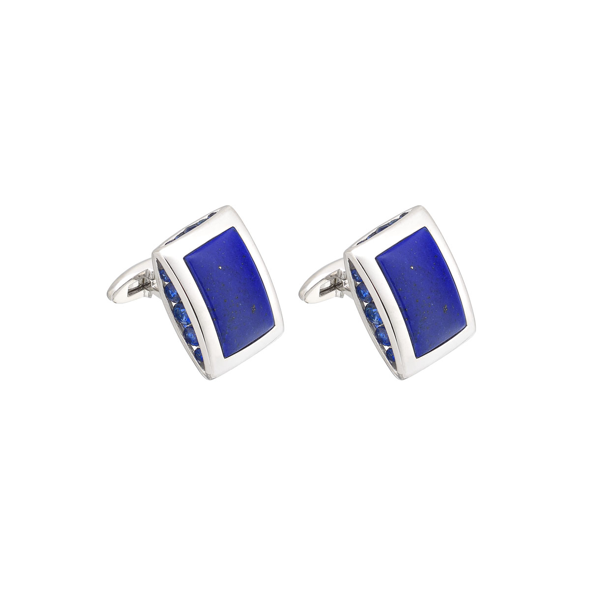 CUFFLINKS WITH SEMI-PRECIOUS STONES 18K WHITE GOLD