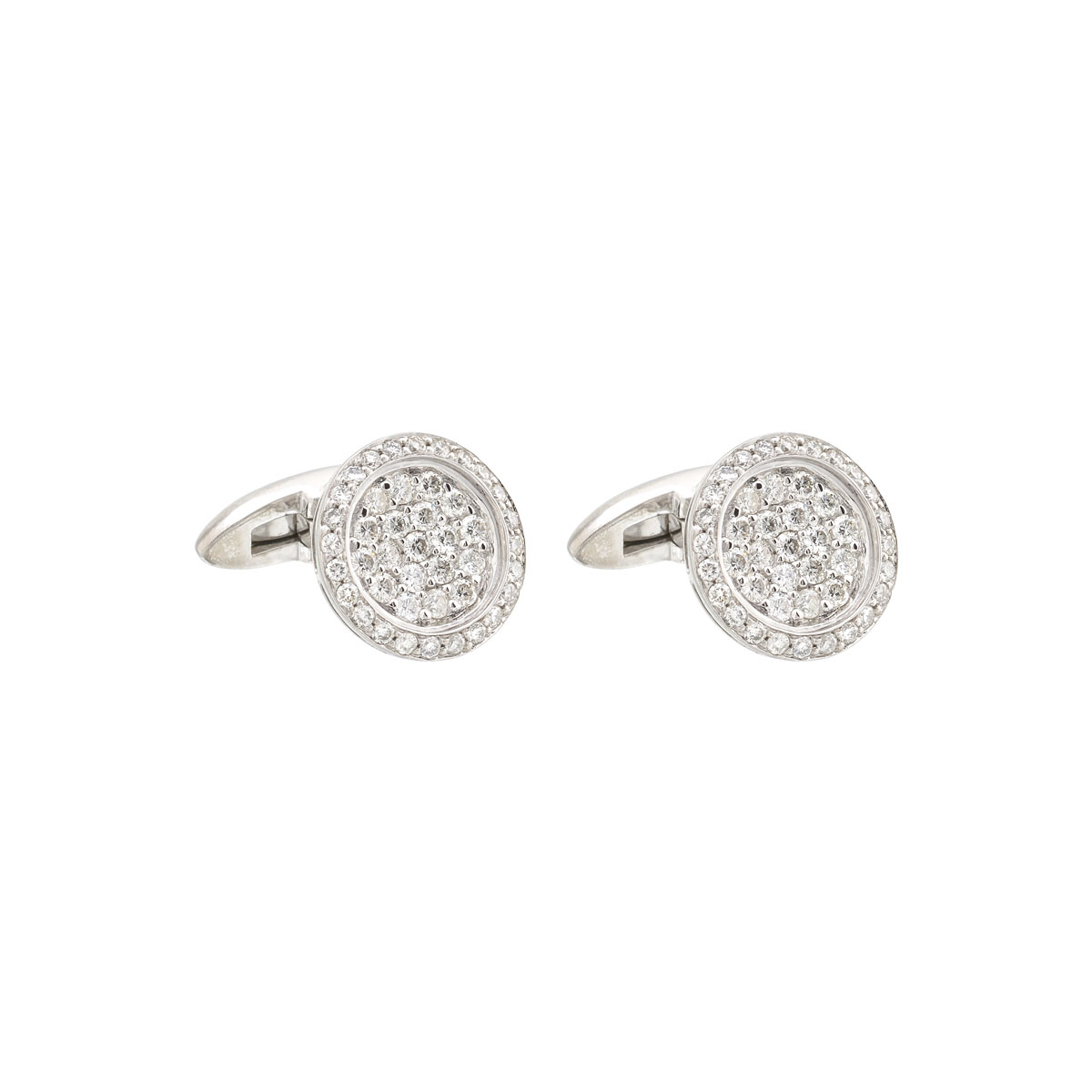 DIAMOND CUFFLINKS 18K WHITE GOLD