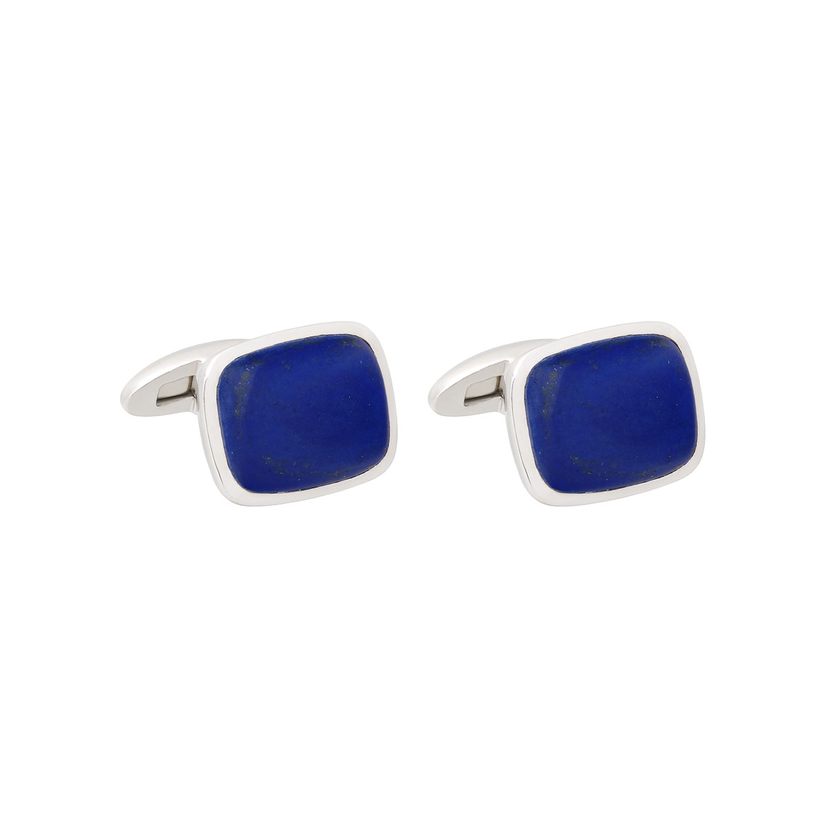Κ18 WHITE GOLD CUFFLINKS WITH LAPIS