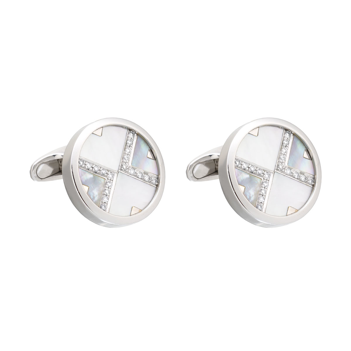 DIAMOND CUFFLINKS 18K WHITE GOLD