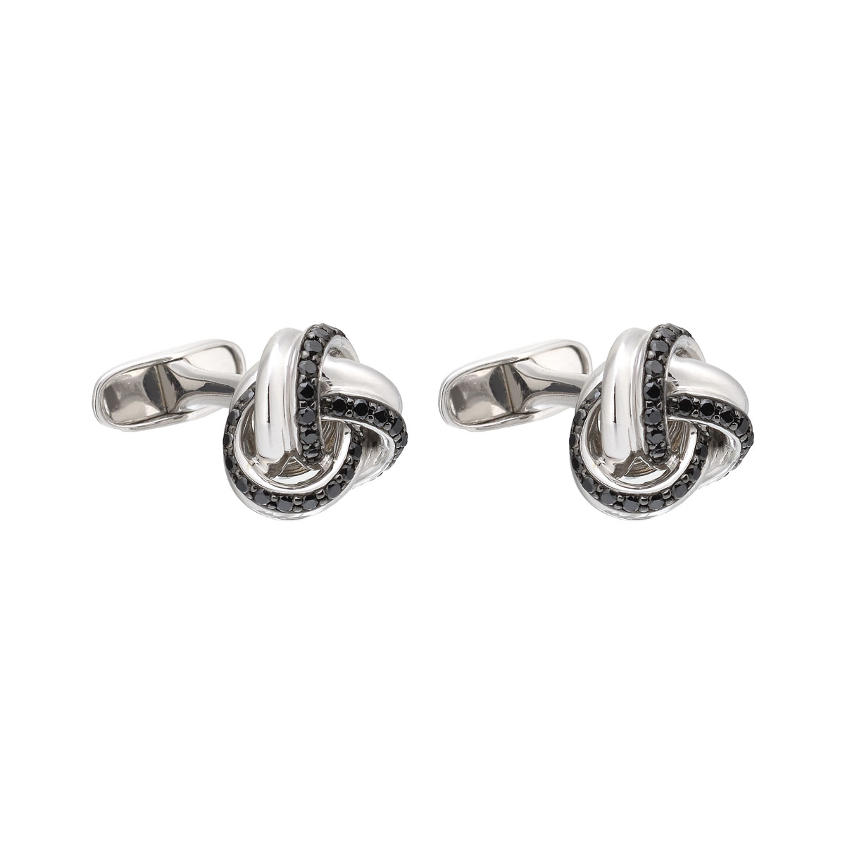 BLACK DIAMOND CUFFLINKS 18K WHITE GOLD