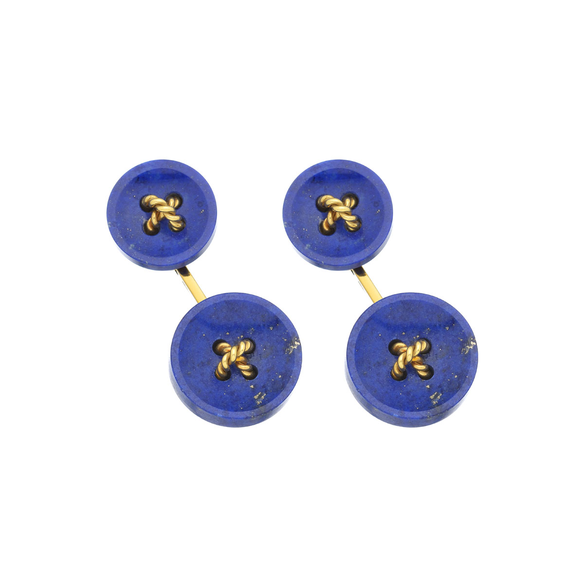 K18 YELLOW GOLD CUFFLINKS WITH LAPIS