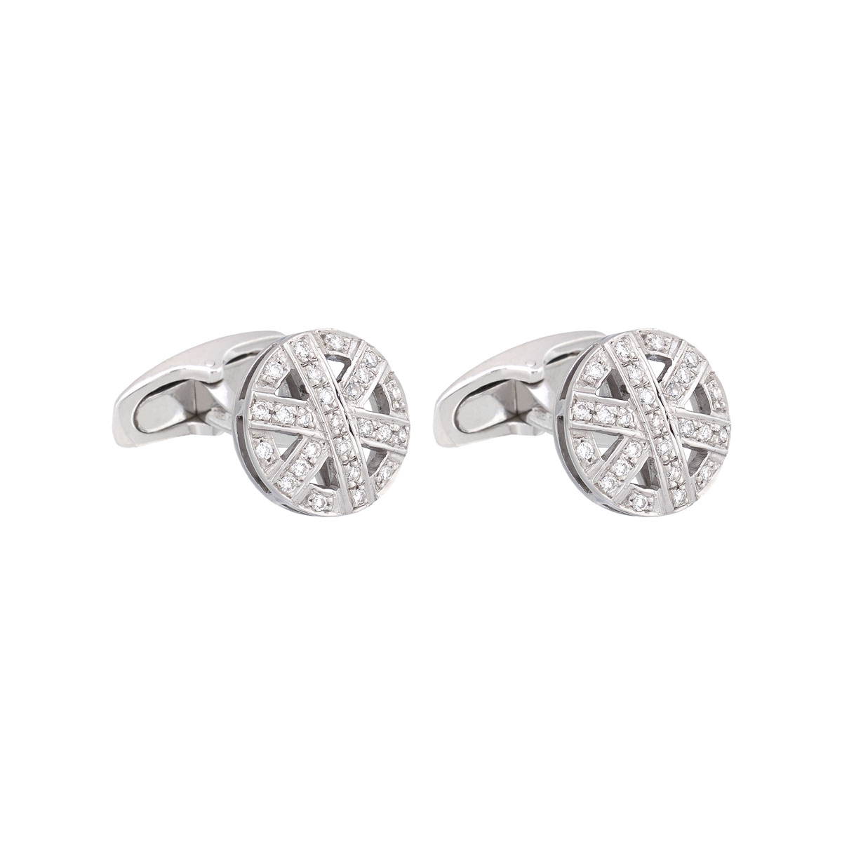 DIAMOND CUFFLINKS 18K WHITE GOLD