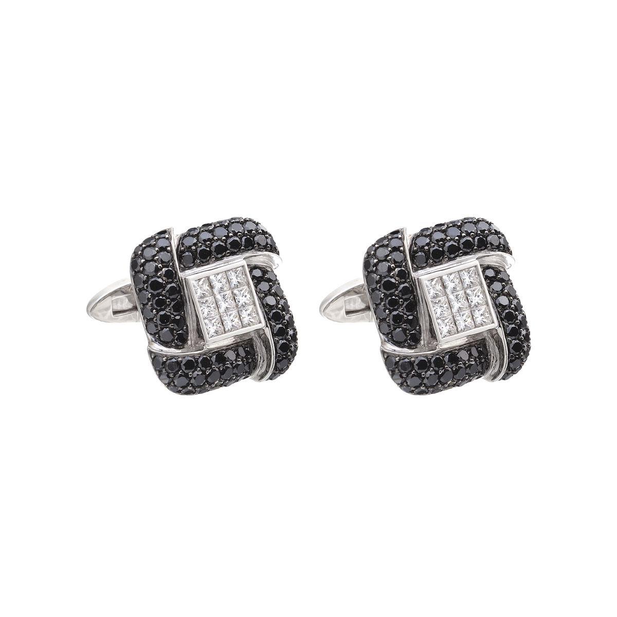 DIAMOND CUFFLINKS 18K WHITE GOLD