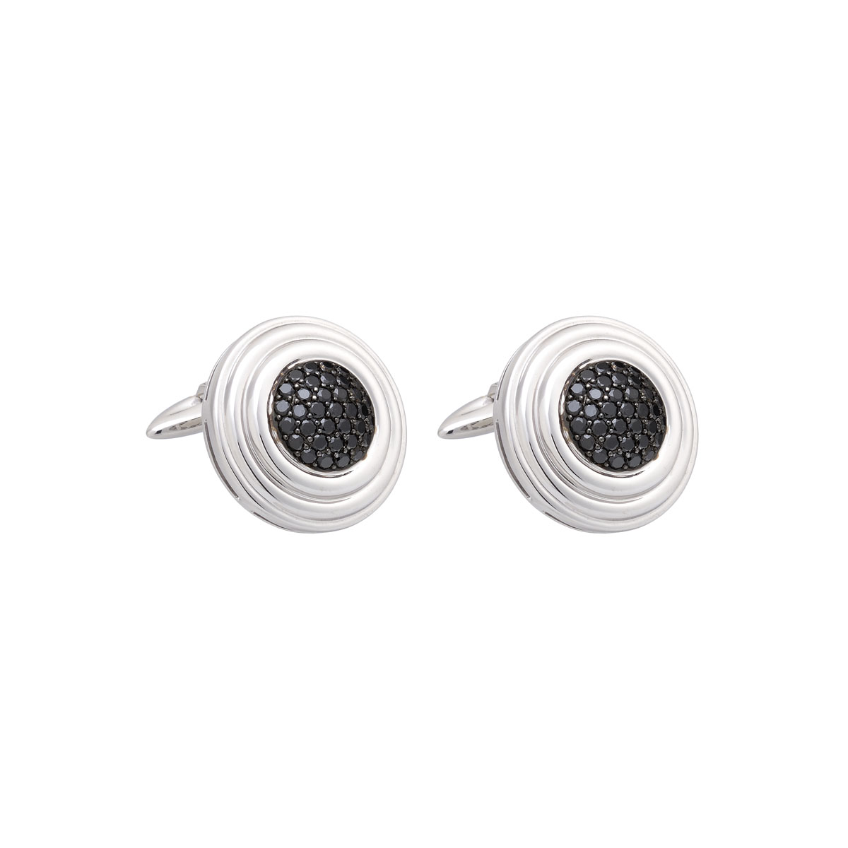 BLACK DIAMOND CUFFLINKS 18K WHITE GOLD