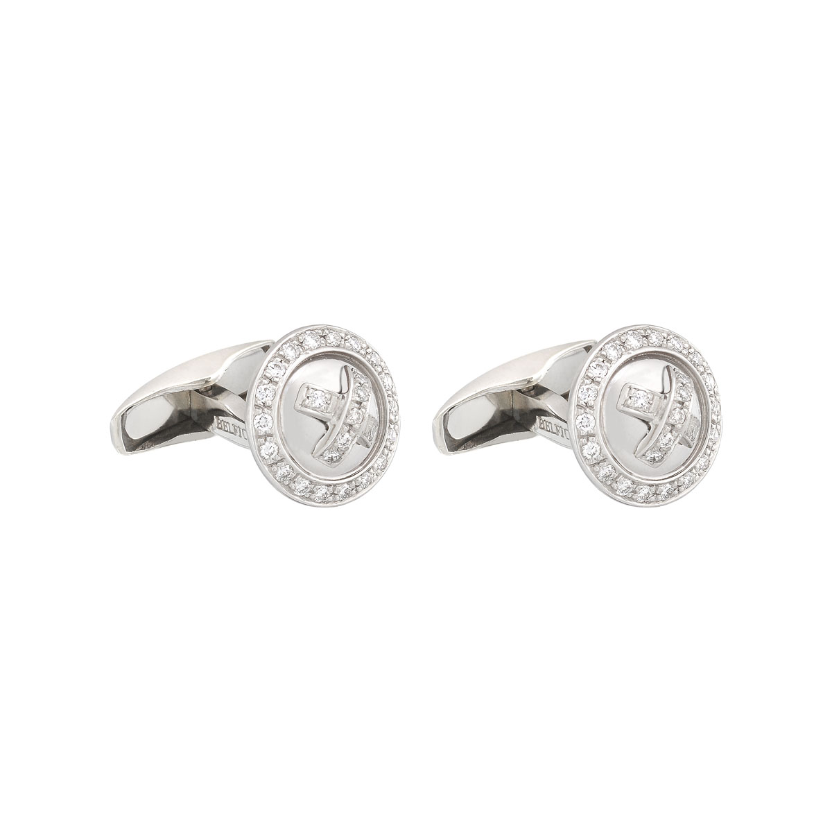 DIAMOND CUFFLINKS 18K WHITE GOLD