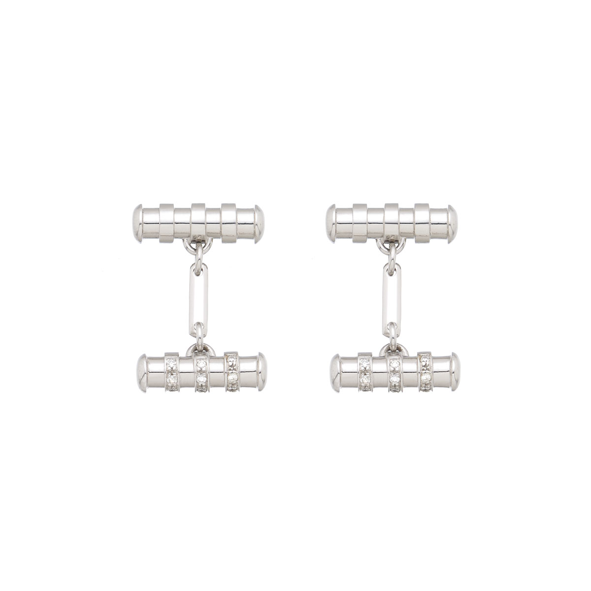 DIAMOND CUFFLINKS K18 WHITE GOLD