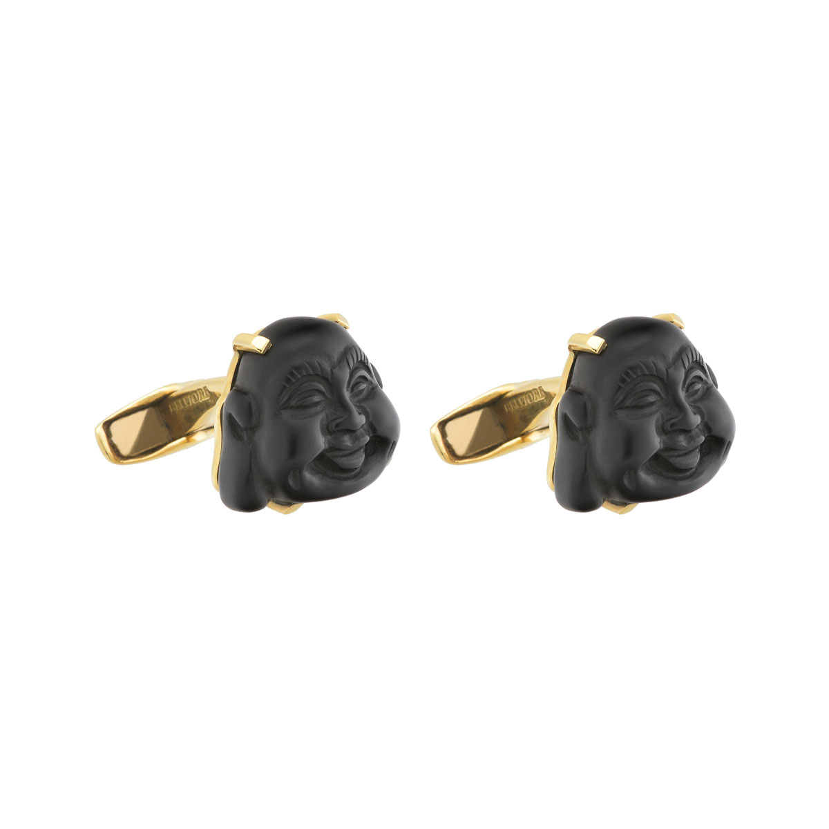 CUFFLINKS K18 YELLOW GOLD WITH EBONY