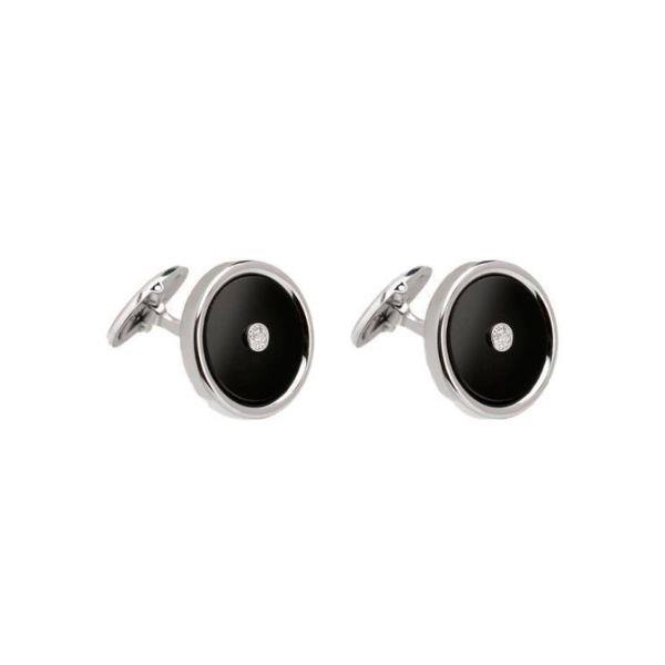 DIAMOND CUFFLINKS 14K WHITE GOLD