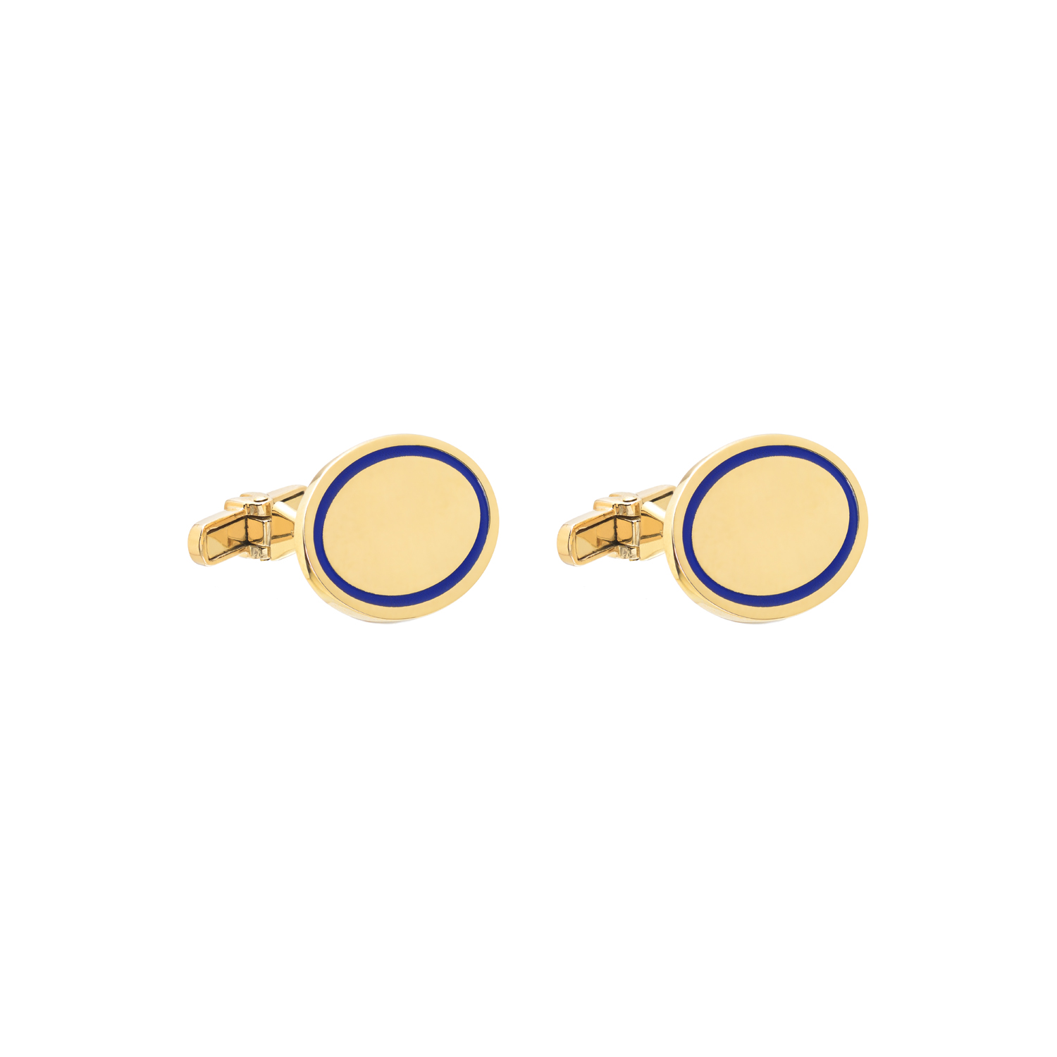 CUFFLINKS WITH ENAMEL 14K YELLOW GOLD