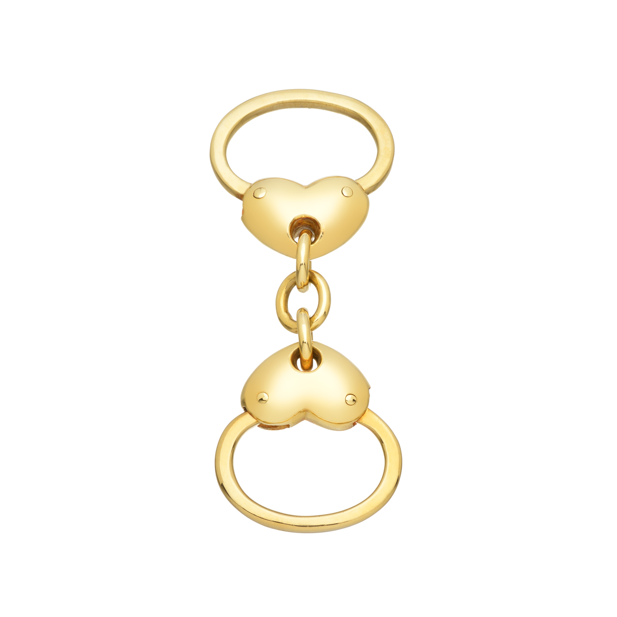 K18 YELLOW GOLD HEARTS KEYCHAIN