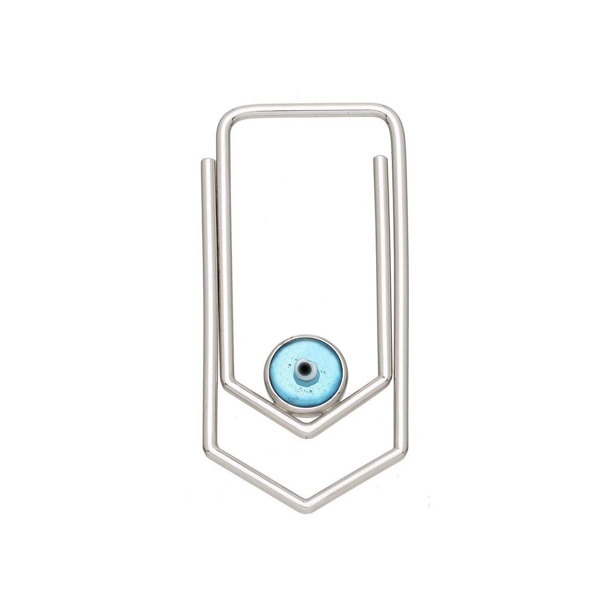 K18 WHITE GOLD MONEY CLIP WITH EVIL EYE