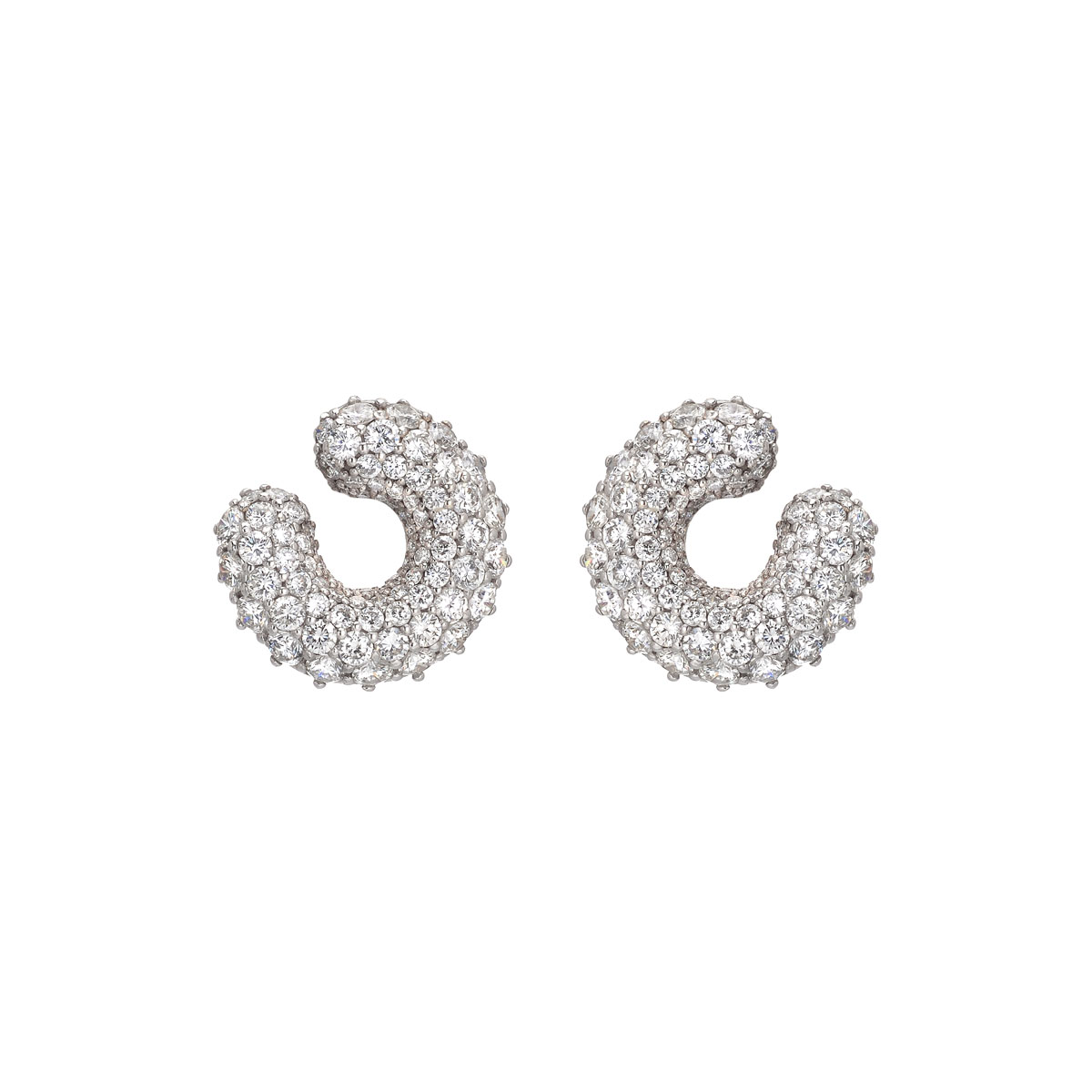 DIAMOND EARRINGS K18 WHITE GOLD