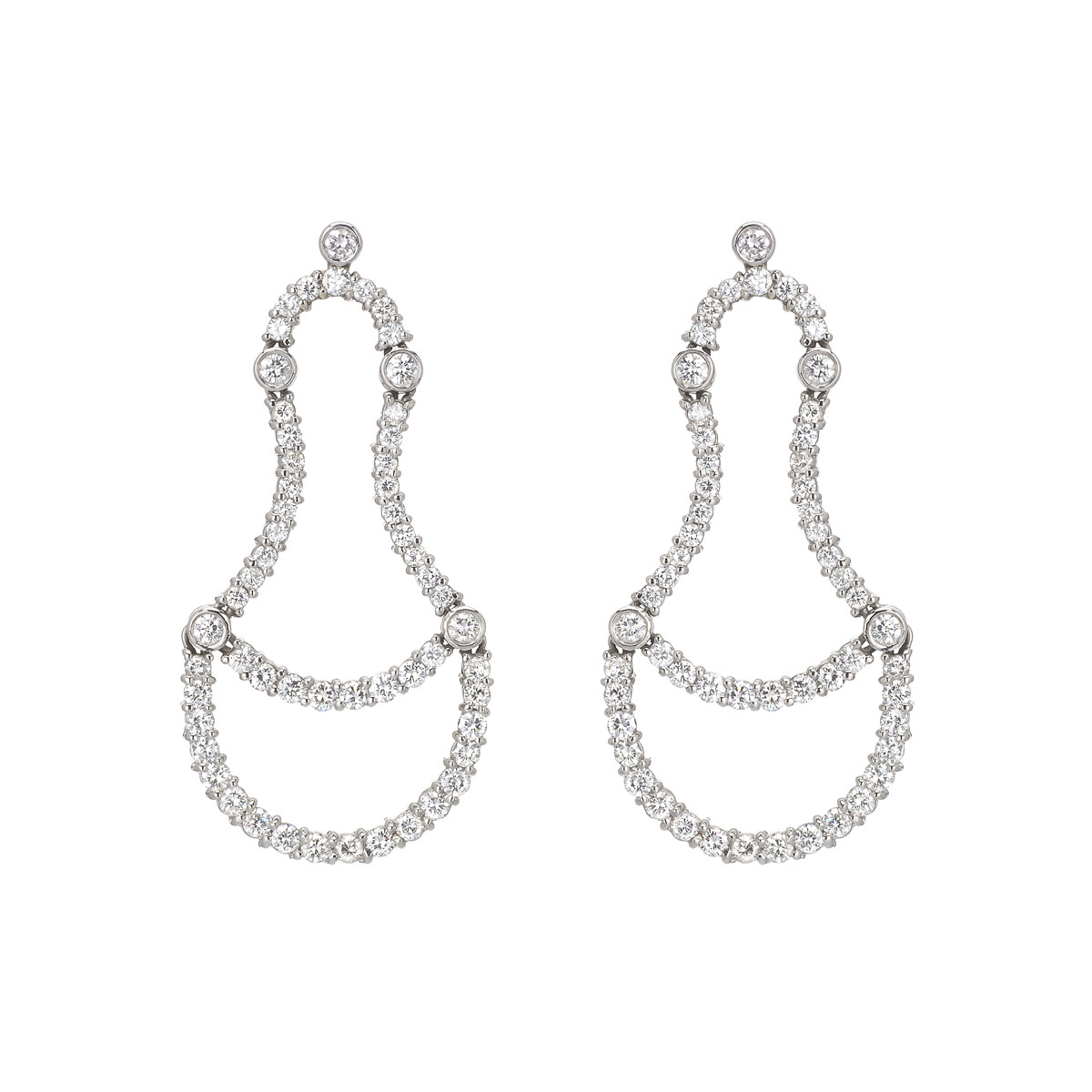 DIAMOND EARRINGS K18 WHITE GOLD