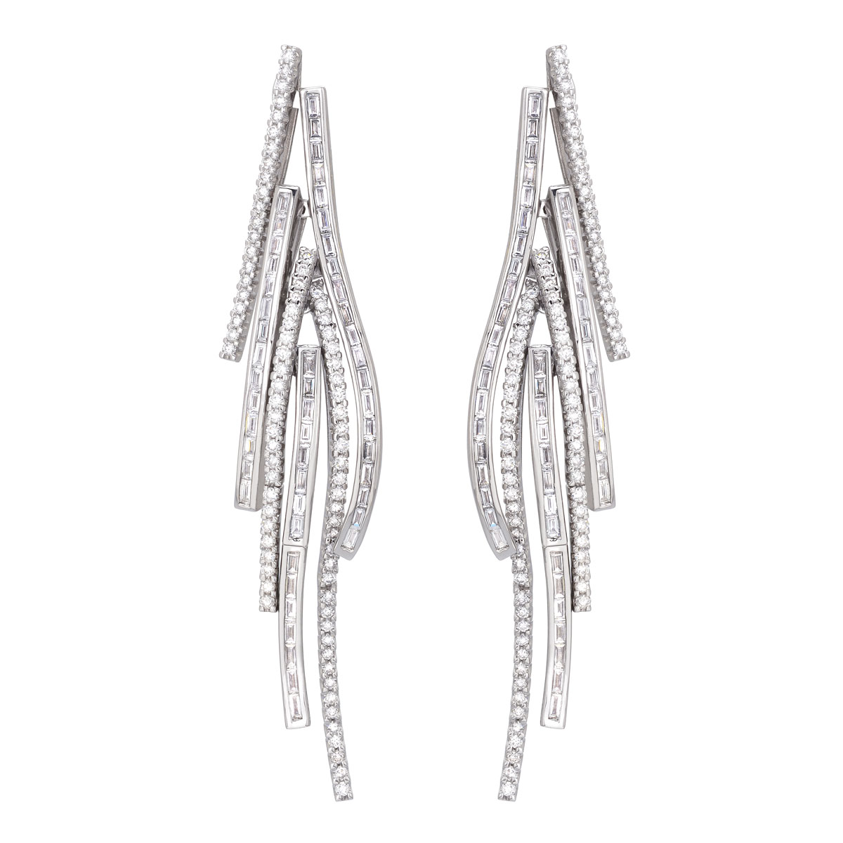 DIAMOND EARRINGS K18 WHITE GOLD