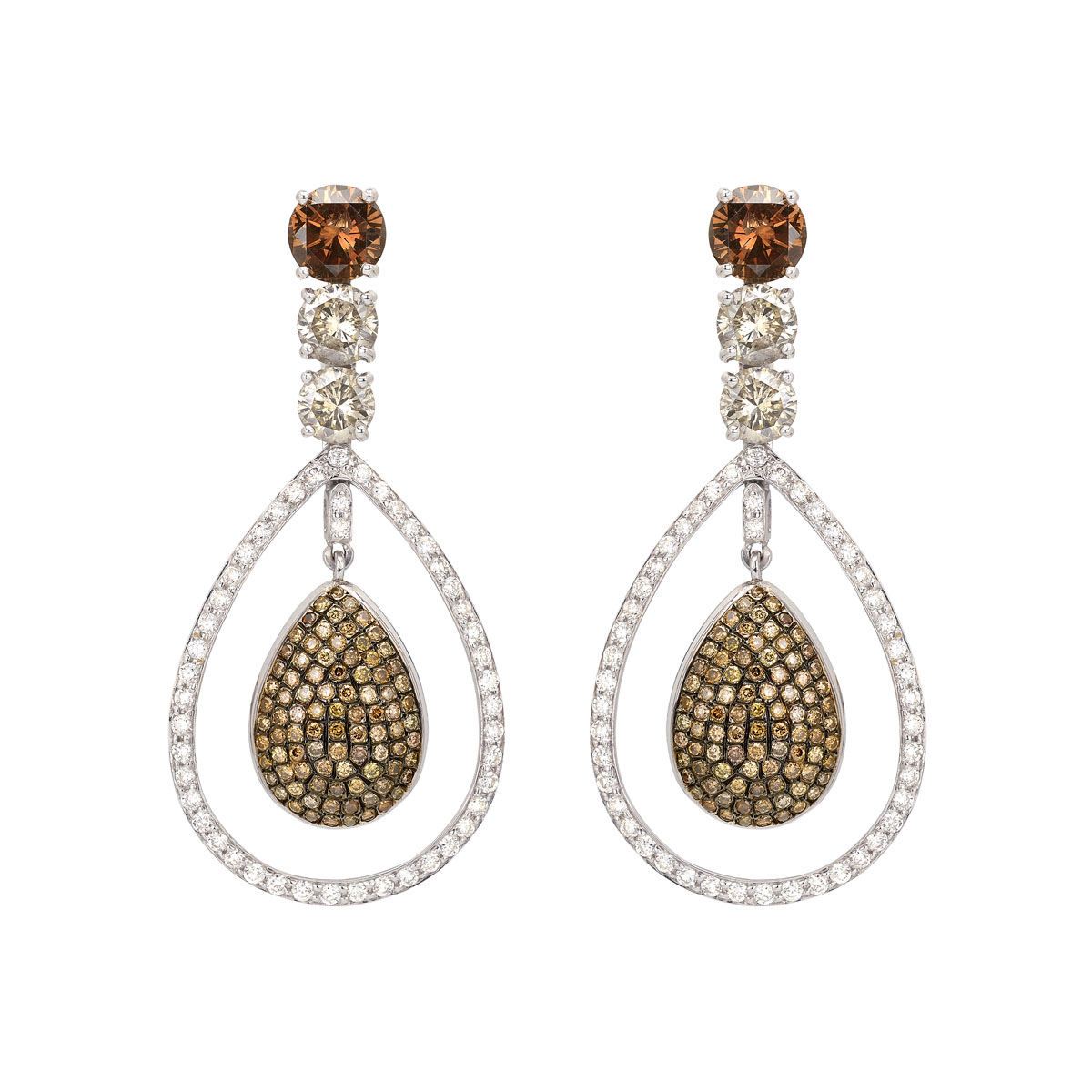 DIAMOND EARRINGS 18K WHITE GOLD