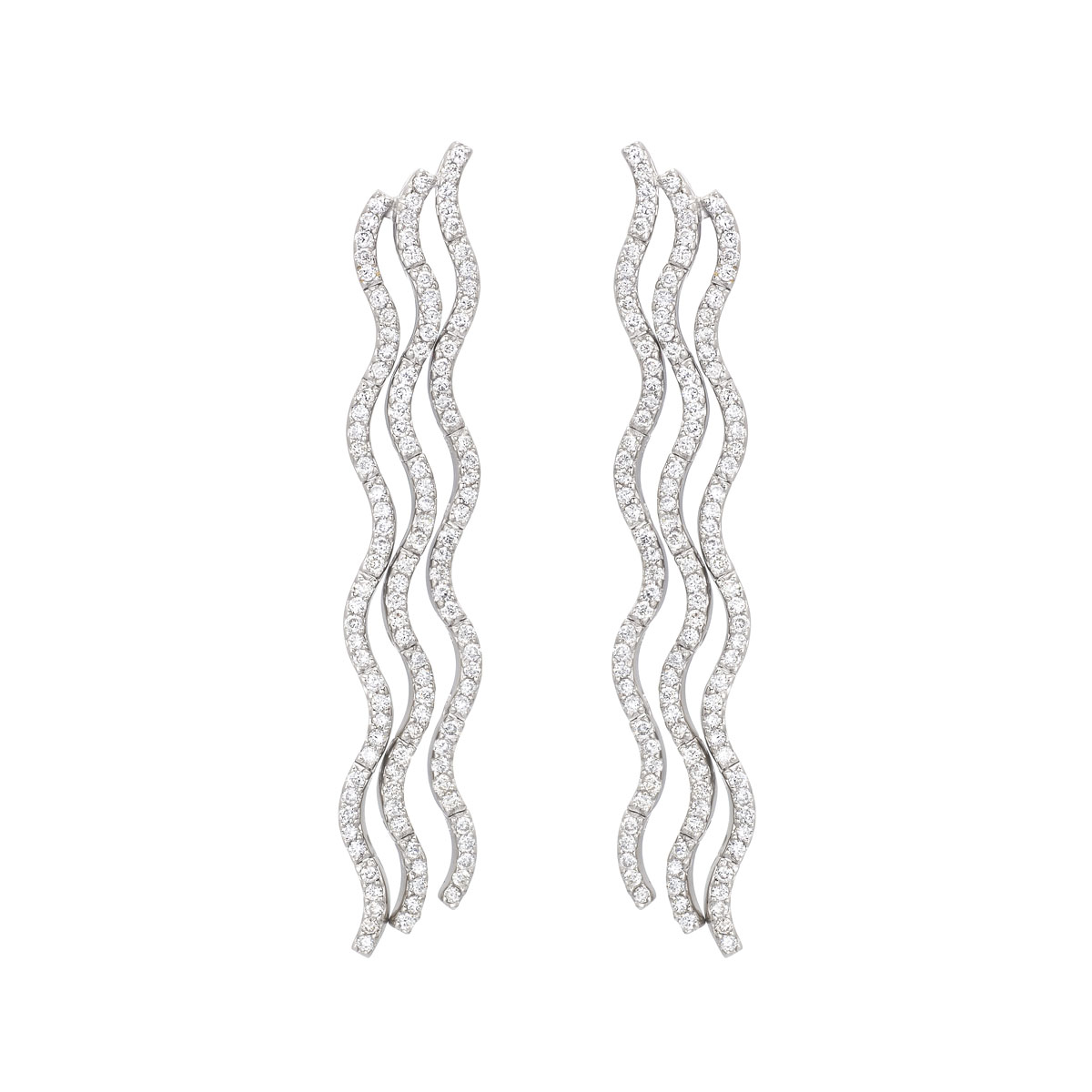 DIAMOND EARRINGS K18 WHITE GOLD