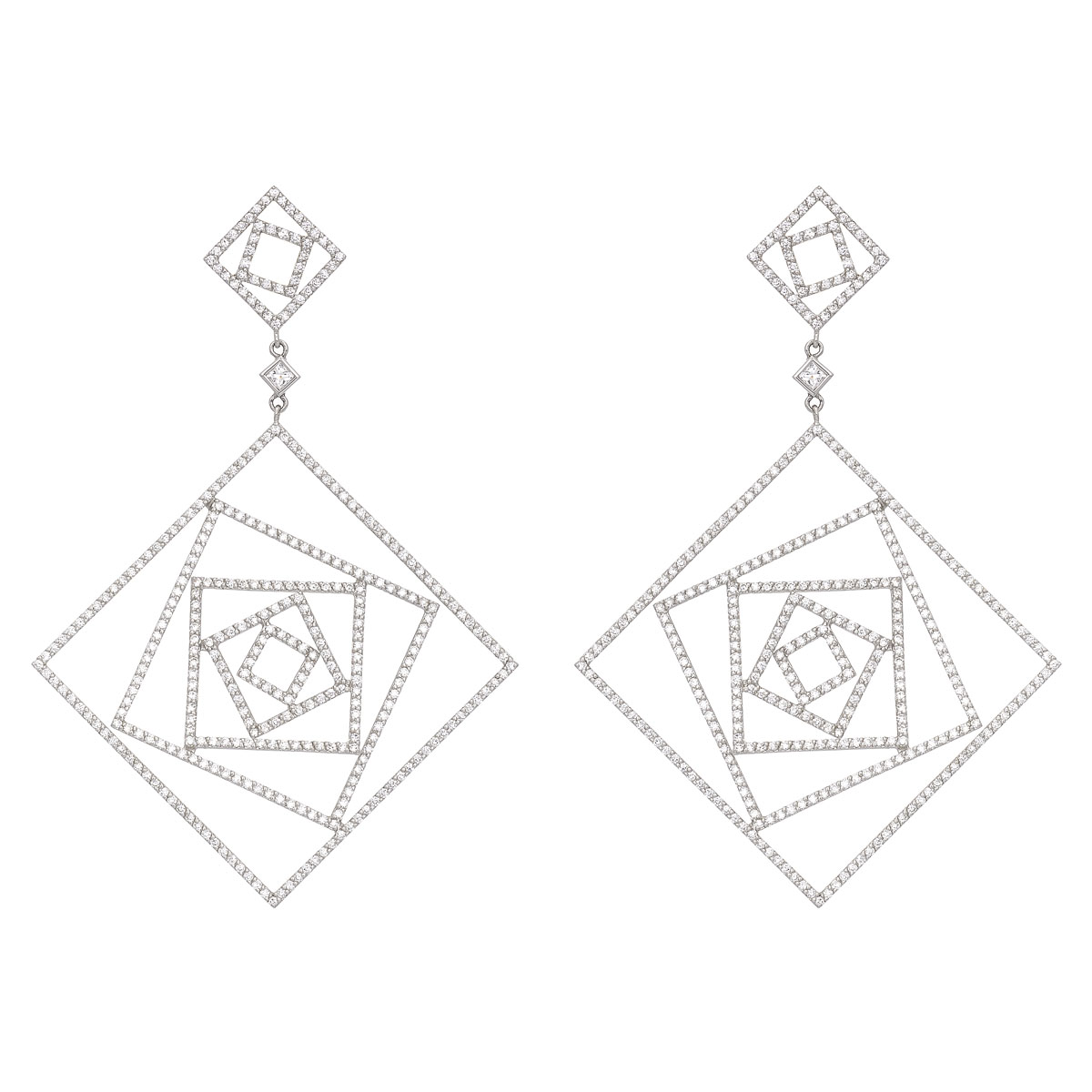 K18 WHITE GOLD DIAMOND EARRINGS