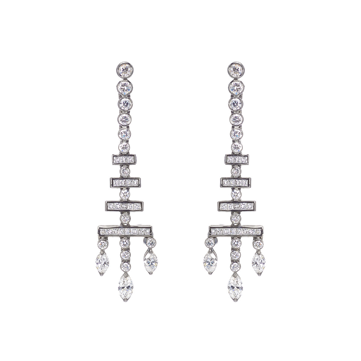 K18 BLACKENED GOLD DIAMOND EARRINGS
