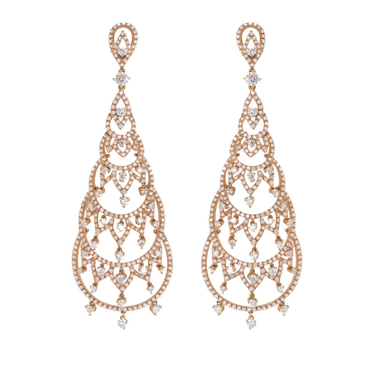 ROSE GOLD EARRINGS WITH DIAMONDS