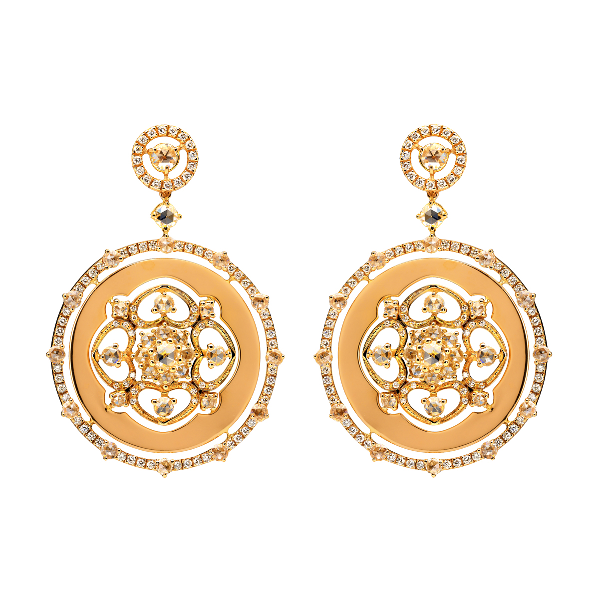 ROSE GOLD EARRINGS WITH DIAMONDS