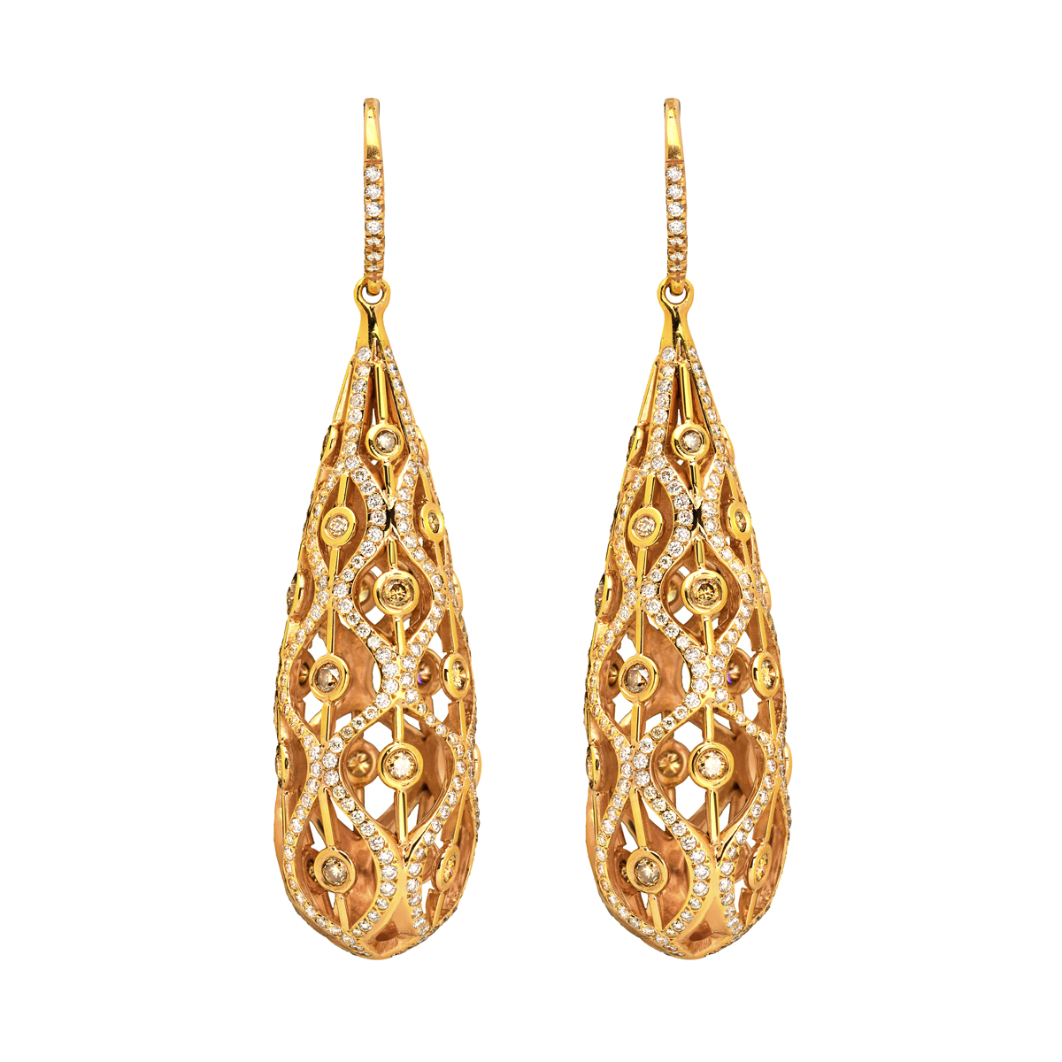 ROSE GOLD K18 EARRINGS WITH DIAMONDS