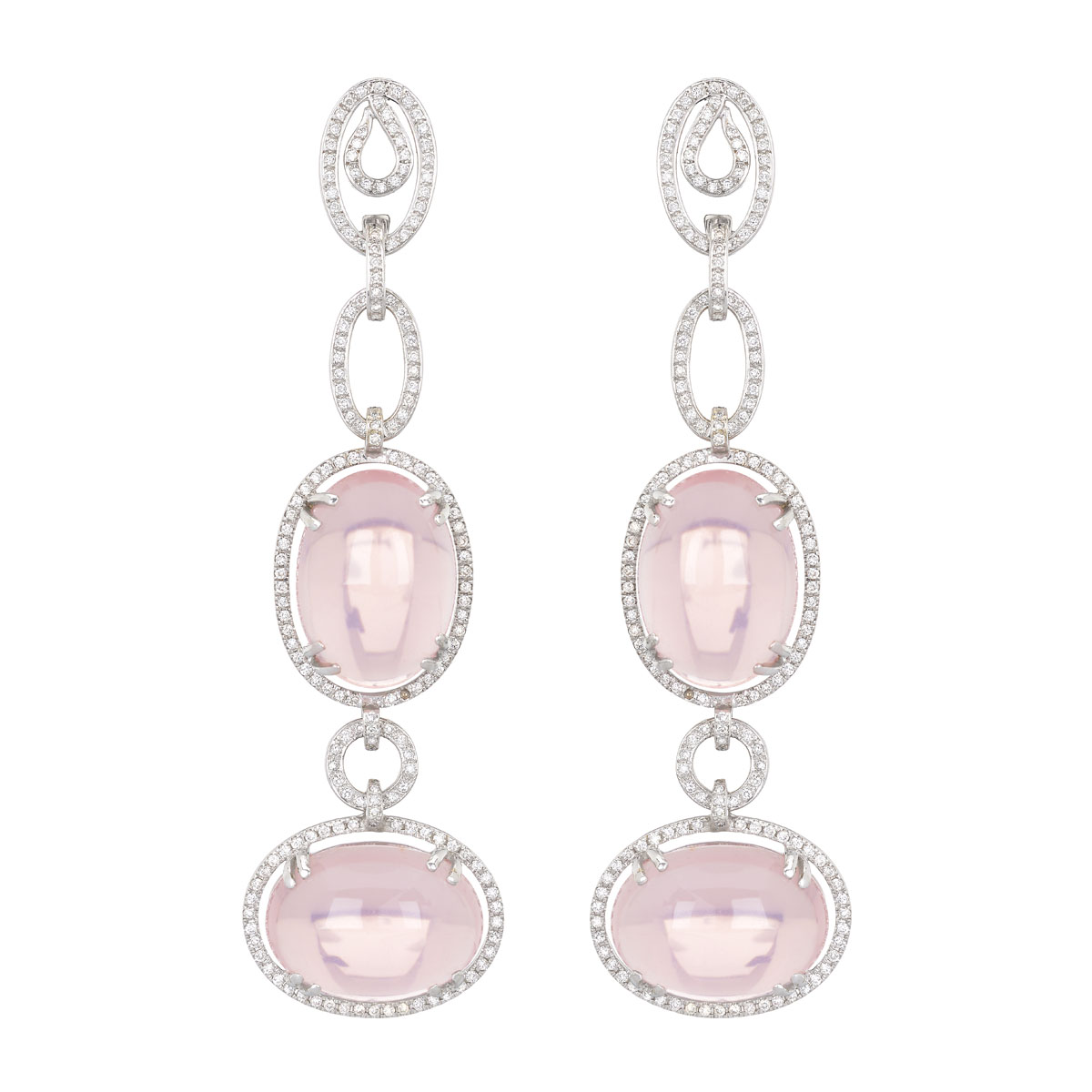 ΣΚΟΥΛΑΡΙΚΙΑ ΜΕ ΜΠΡΙΓΙΑΝ ΚΑΙ ROSE QUARTZ ΛΕΥΚΟΧΡΥΣΑ Κ18