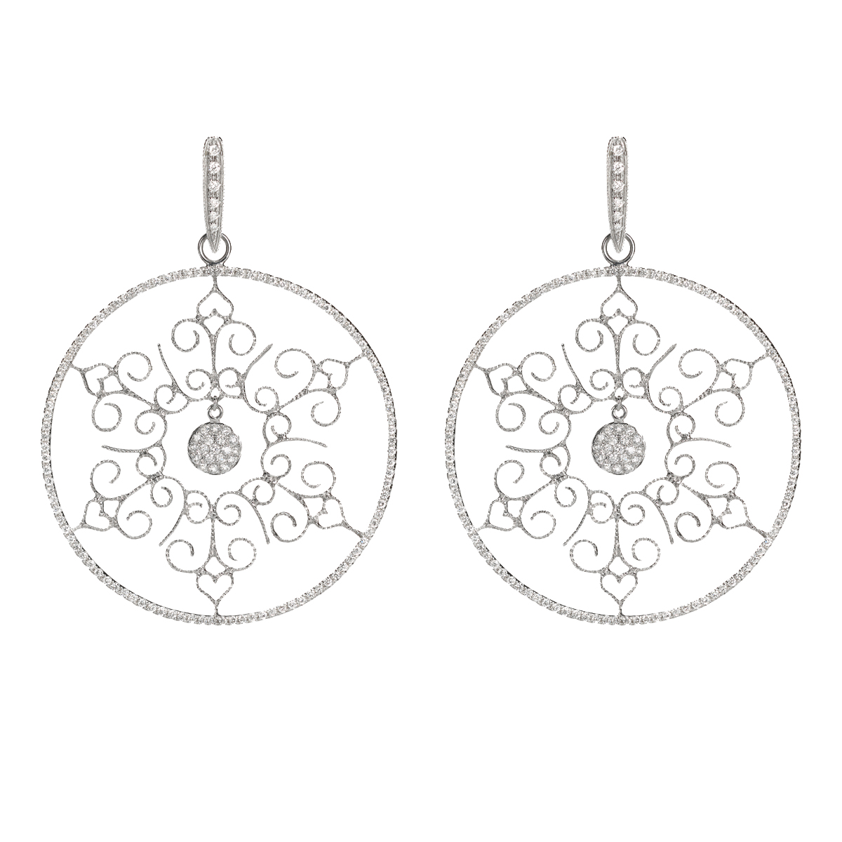 White gold earrings with diamonds
