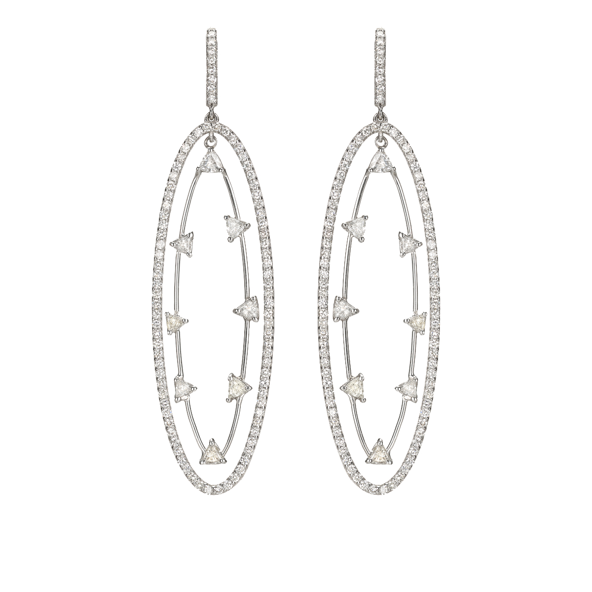 White gold earrings with diamonds