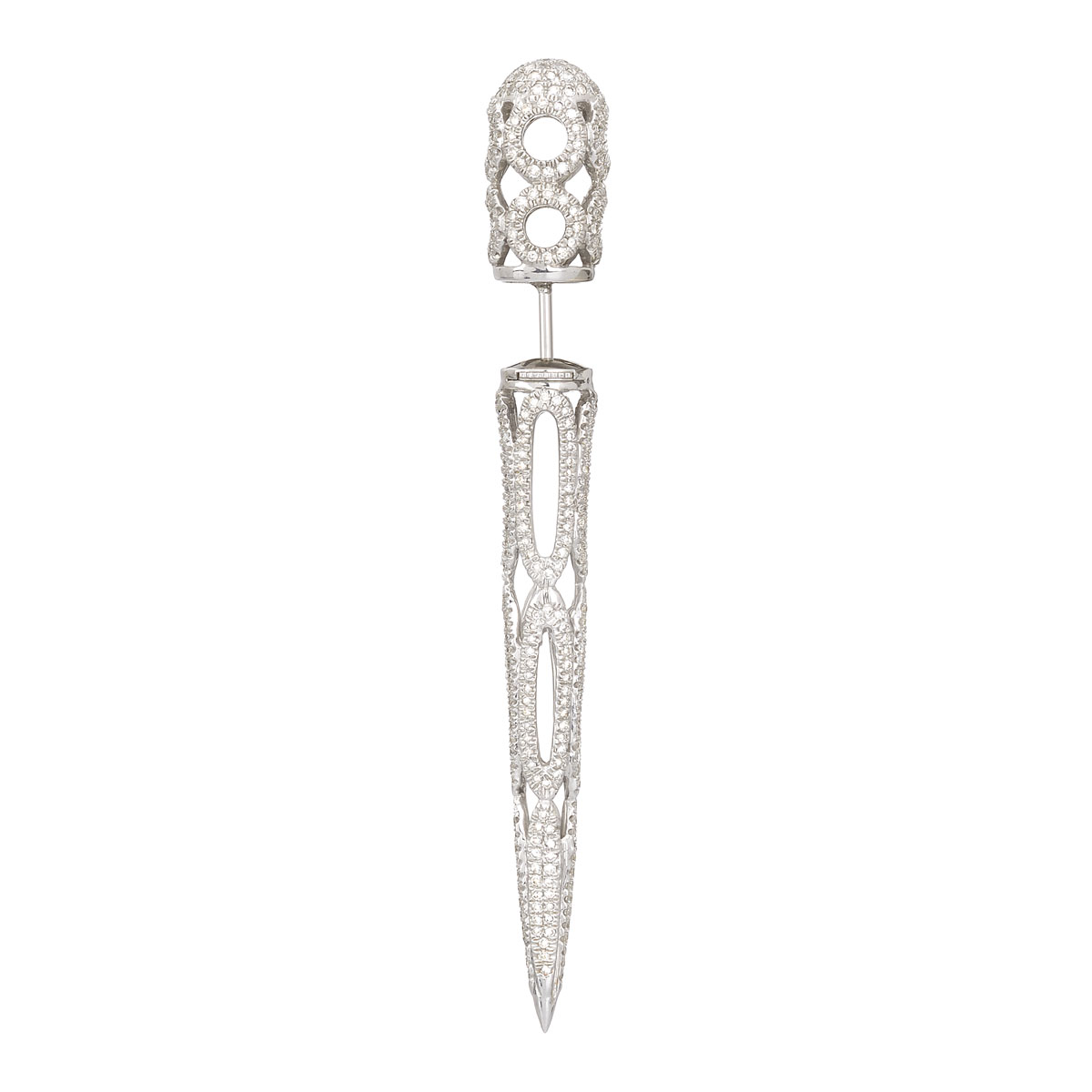 K18 WHITE GOLD SINGLE DIAMOND EARRING