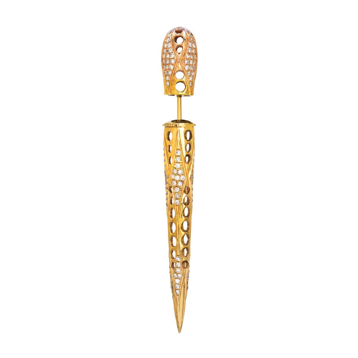 DIAMOND SINGLE EARRING K18 ROSE GOLD