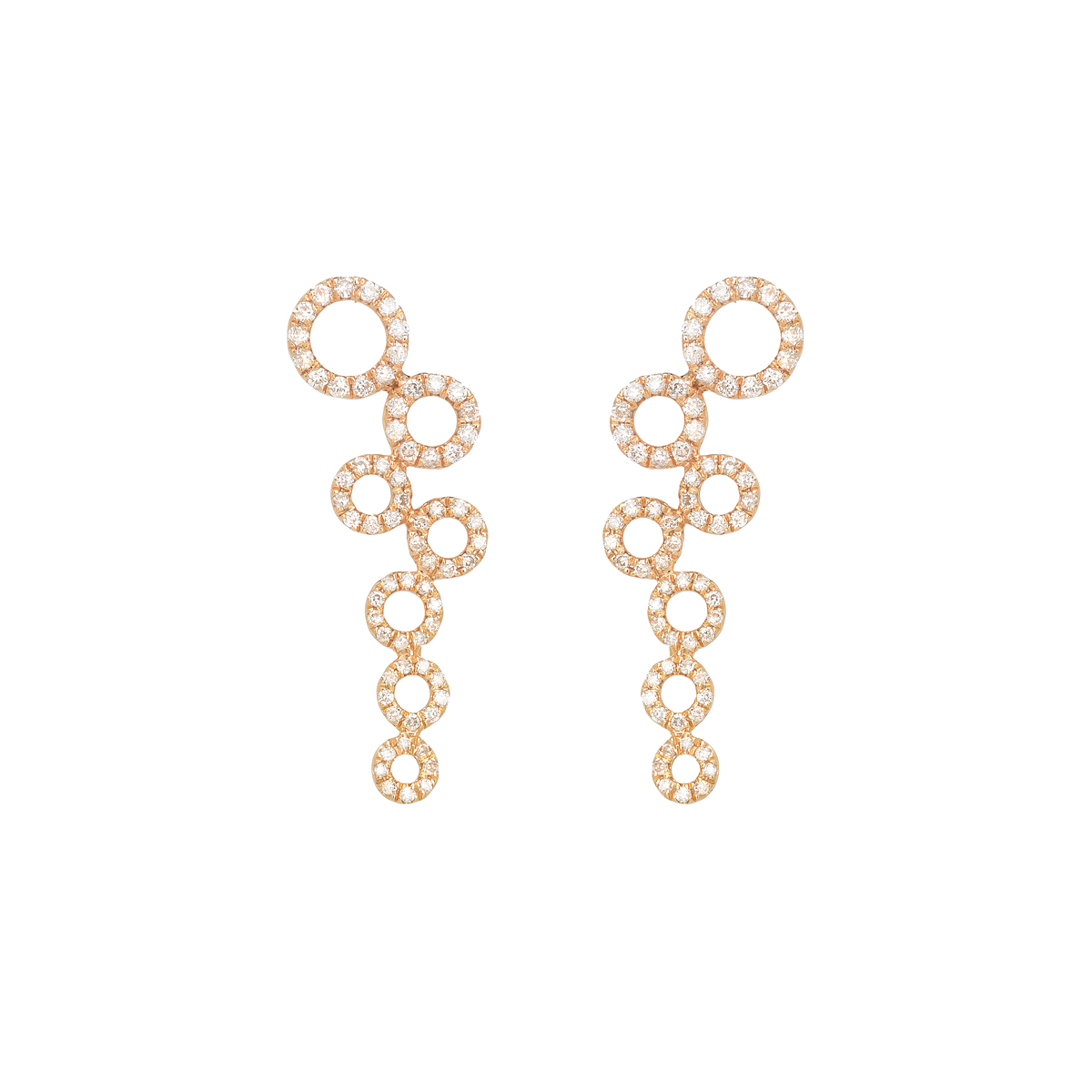 ROSE GOLD EARRINGS WITH DIAMONDS K18