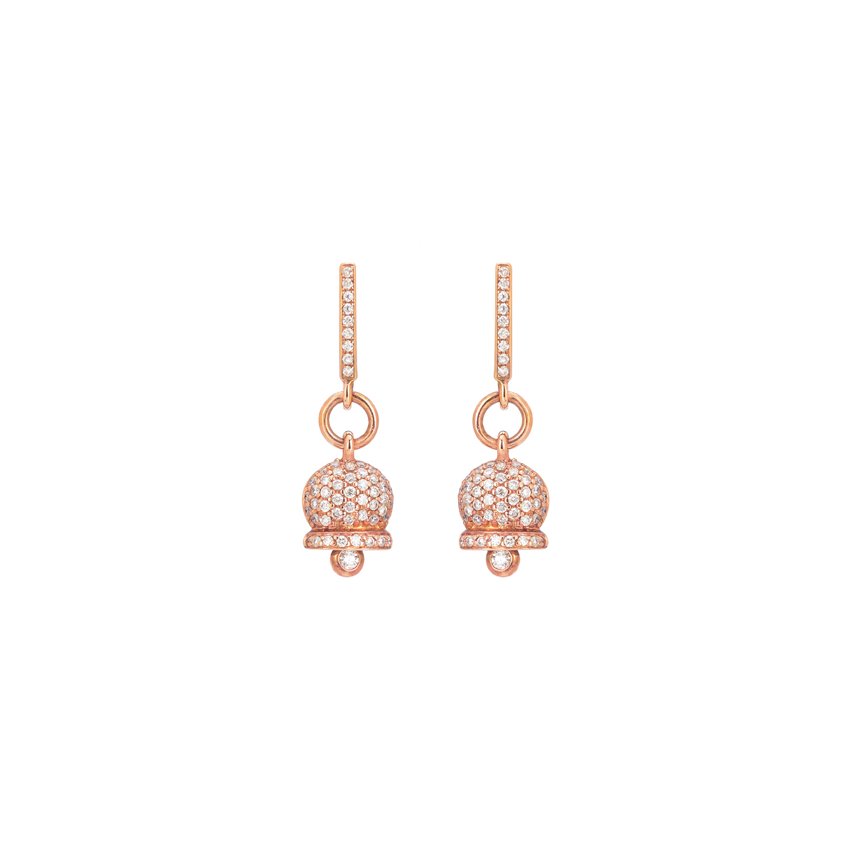 ROSE GOLD EARRINGS K18 WITH DIAMONDS