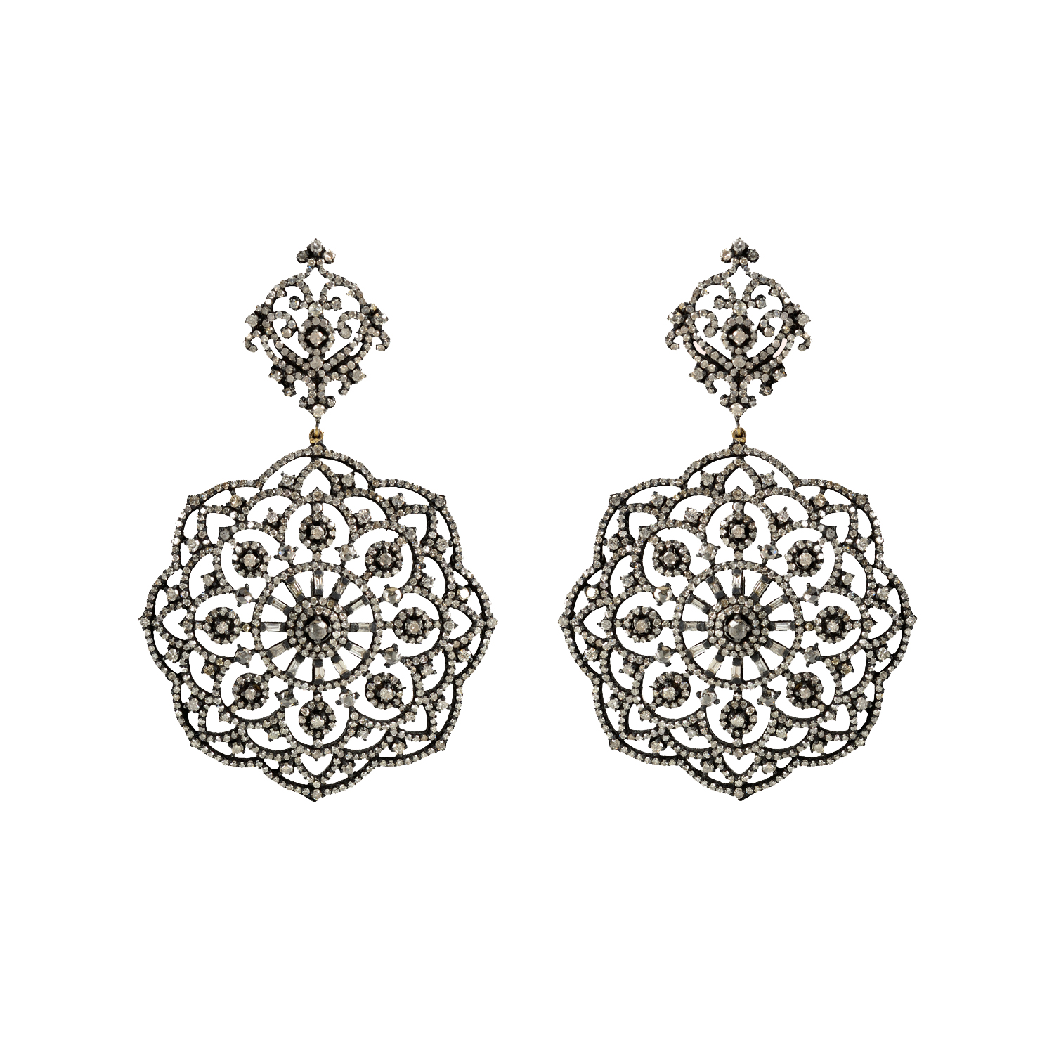 DIAMOND EARRINGS 925 STERLING SILVER