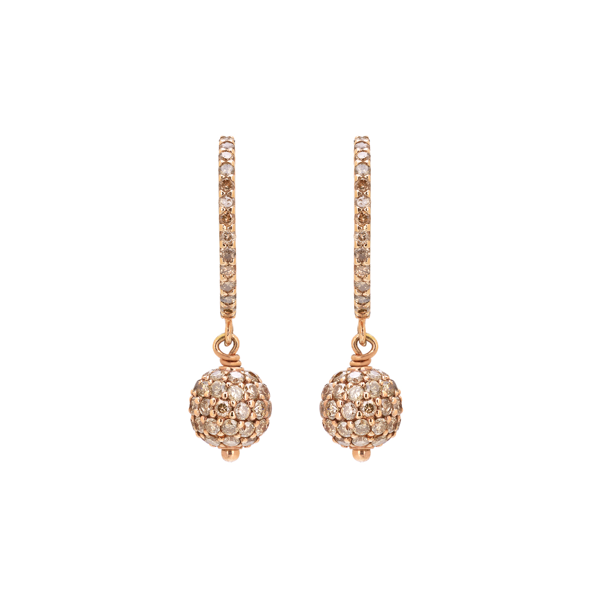 ROSE GOLD EARRINGS K18 WITH BROWN DIAMONDS