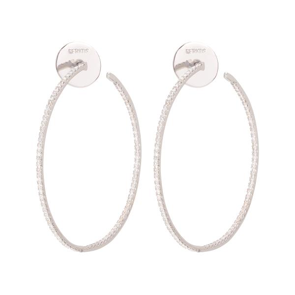 WHITE GOLD HOOPS AND EARRINGS K18