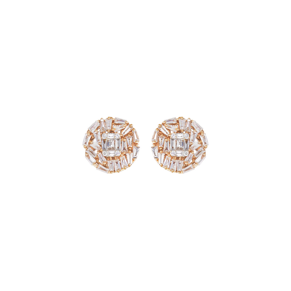 DIAMOND EARRINGS K18 ROSE GOLD